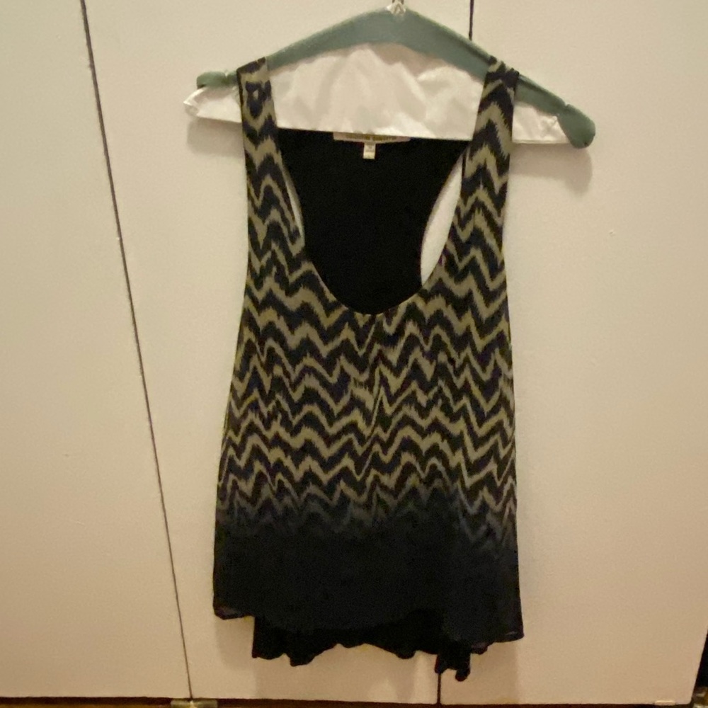 Collective concepts Navy and tan racer back tank
